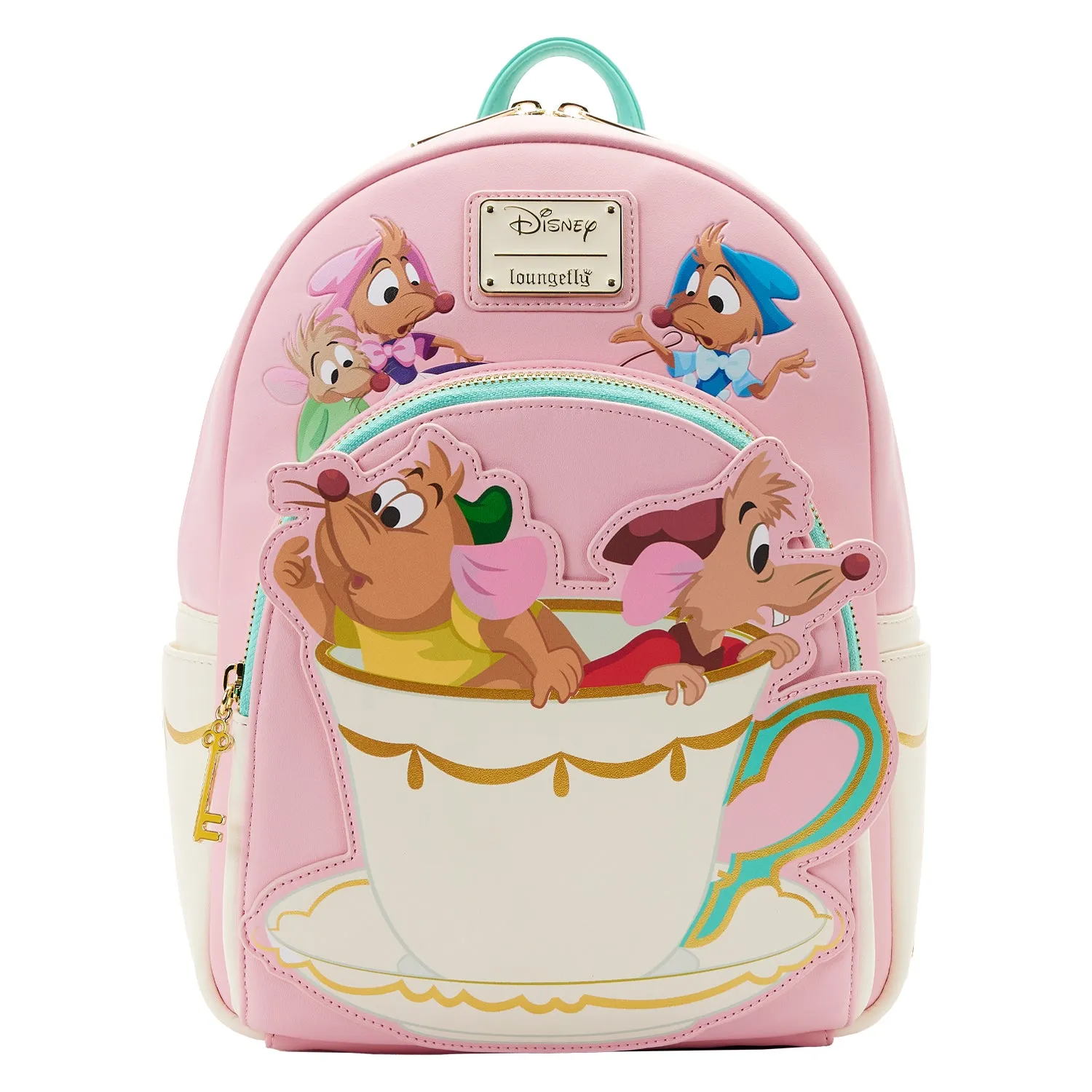 Loungefly Disney Cinderella Gus Gus and Jack Teacup Mini Backpack