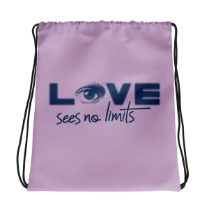 Love Sees No Limits (Halftone Design, Drawstring Bag)