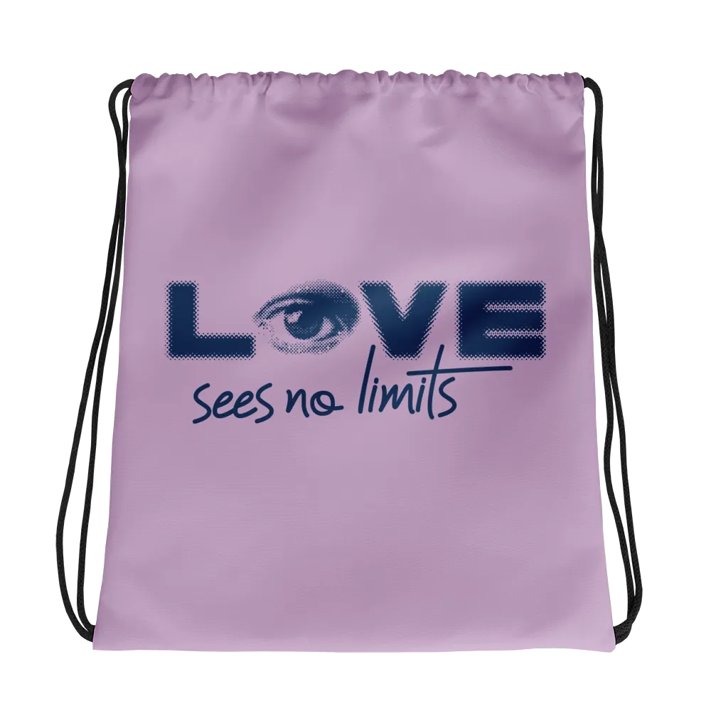 Love Sees No Limits (Halftone Design, Drawstring Bag)