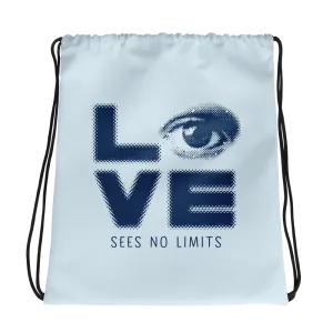 Love Sees No Limits (Halftone Stacked Design, Drawstring Bag)