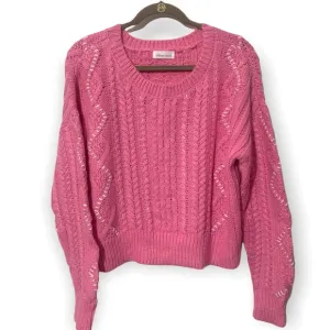 Lovers   Friends pink cropped cable knit sweater M/L