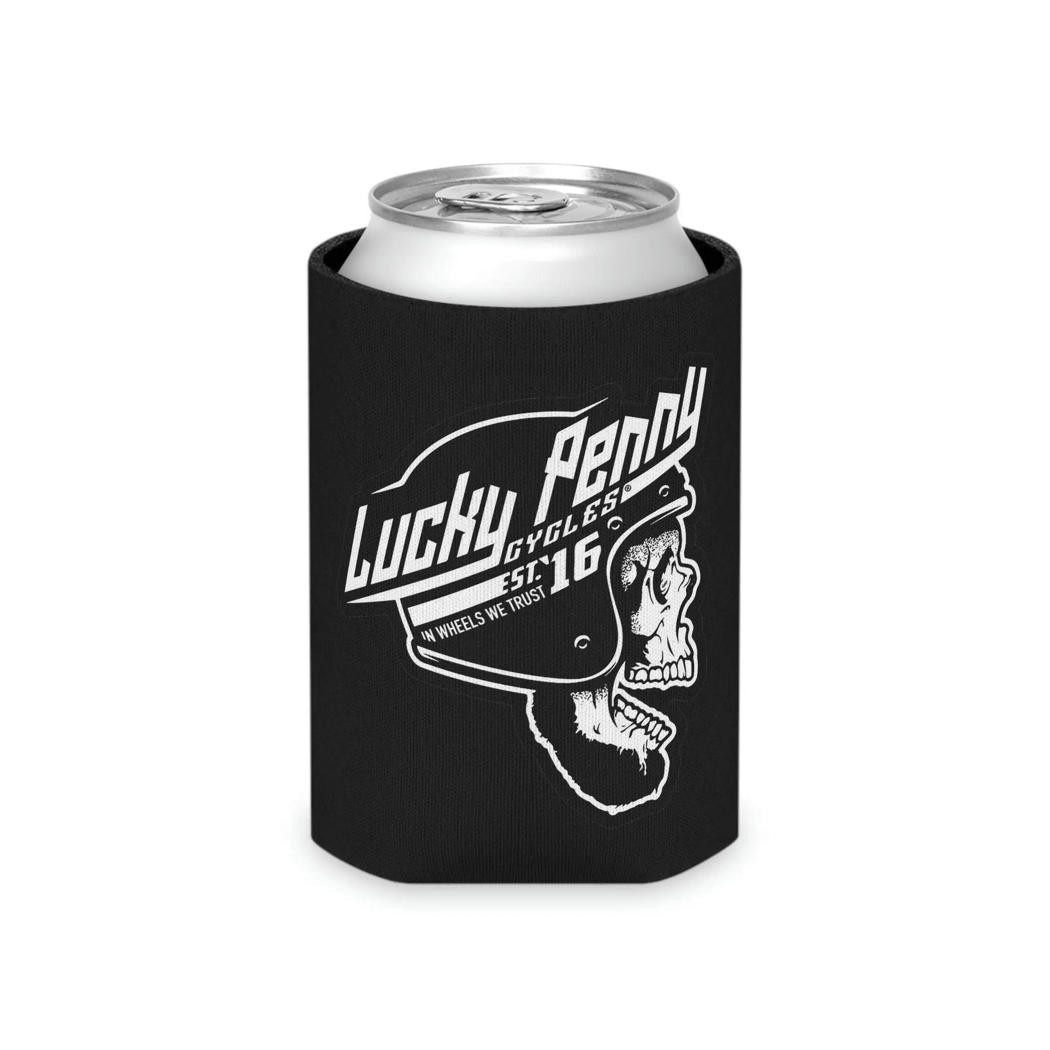 Lucky Penny Cycles Classic Skull Can Cooler