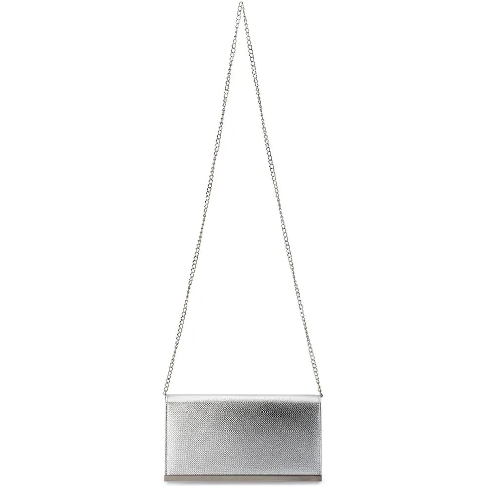 MADDIE Metallic Embossed Foldover Clutch