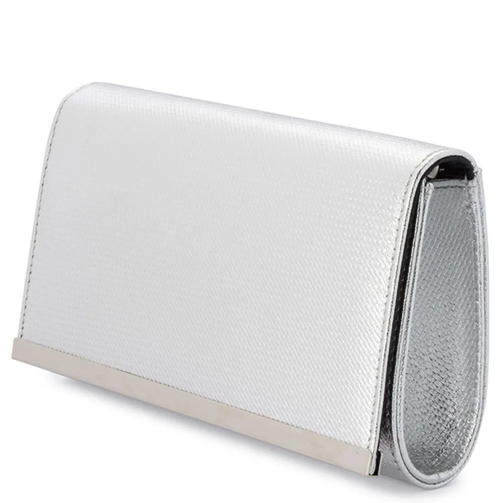 MADDIE Metallic Embossed Foldover Clutch