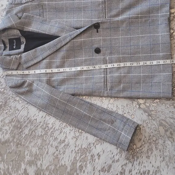 Madewell Caldwell Double Breasted Blazer Palmyra Plaid SzXS