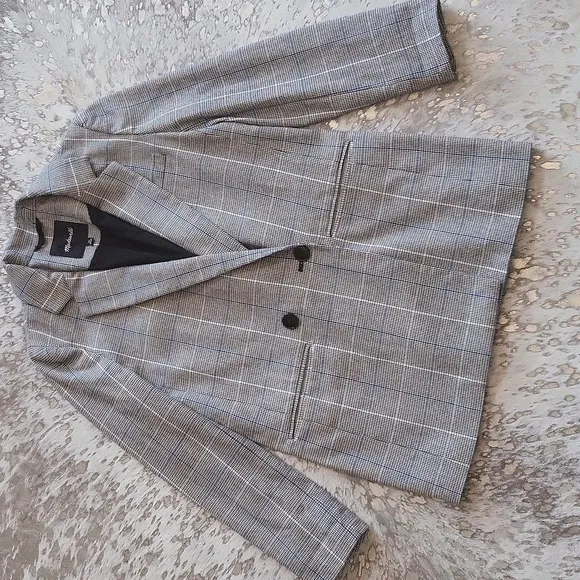 Madewell Caldwell Double Breasted Blazer Palmyra Plaid SzXS