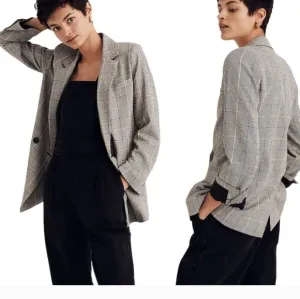 Madewell Caldwell Double Breasted Blazer Palmyra Plaid SzXS