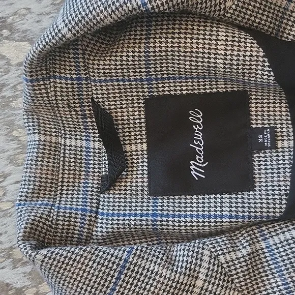 Madewell Caldwell Double Breasted Blazer Palmyra Plaid SzXS