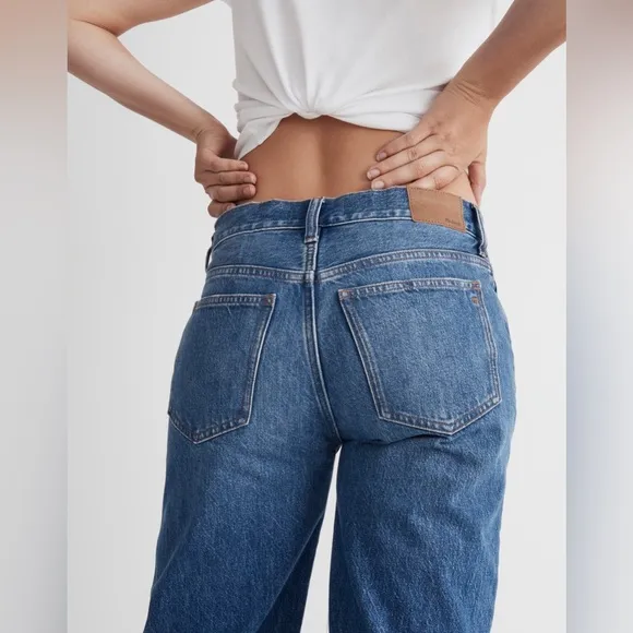 Madewell Women’s Tall Low-Slung Straight Jeans NM758 Sz 29T In Palmina Wash NWOT