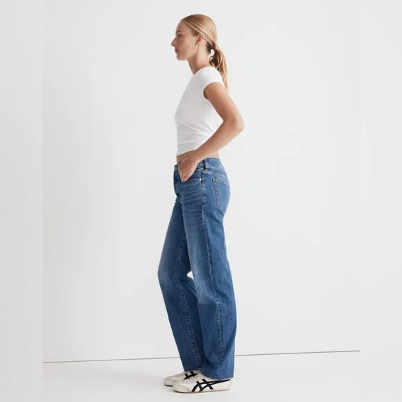 Madewell Women’s Tall Low-Slung Straight Jeans NM758 Sz 29T In Palmina Wash NWOT