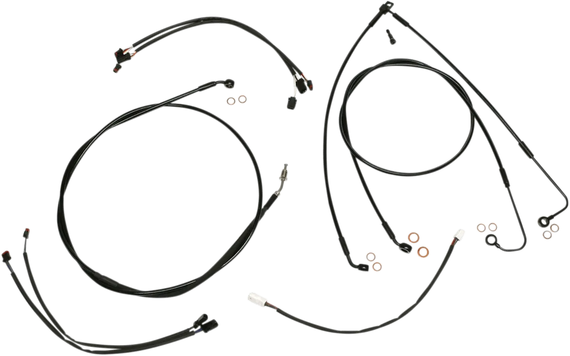 Magnum 486891 Black Vinyl XR Handlebar Installation Kit with Black Fittings for 12-14in. Ape