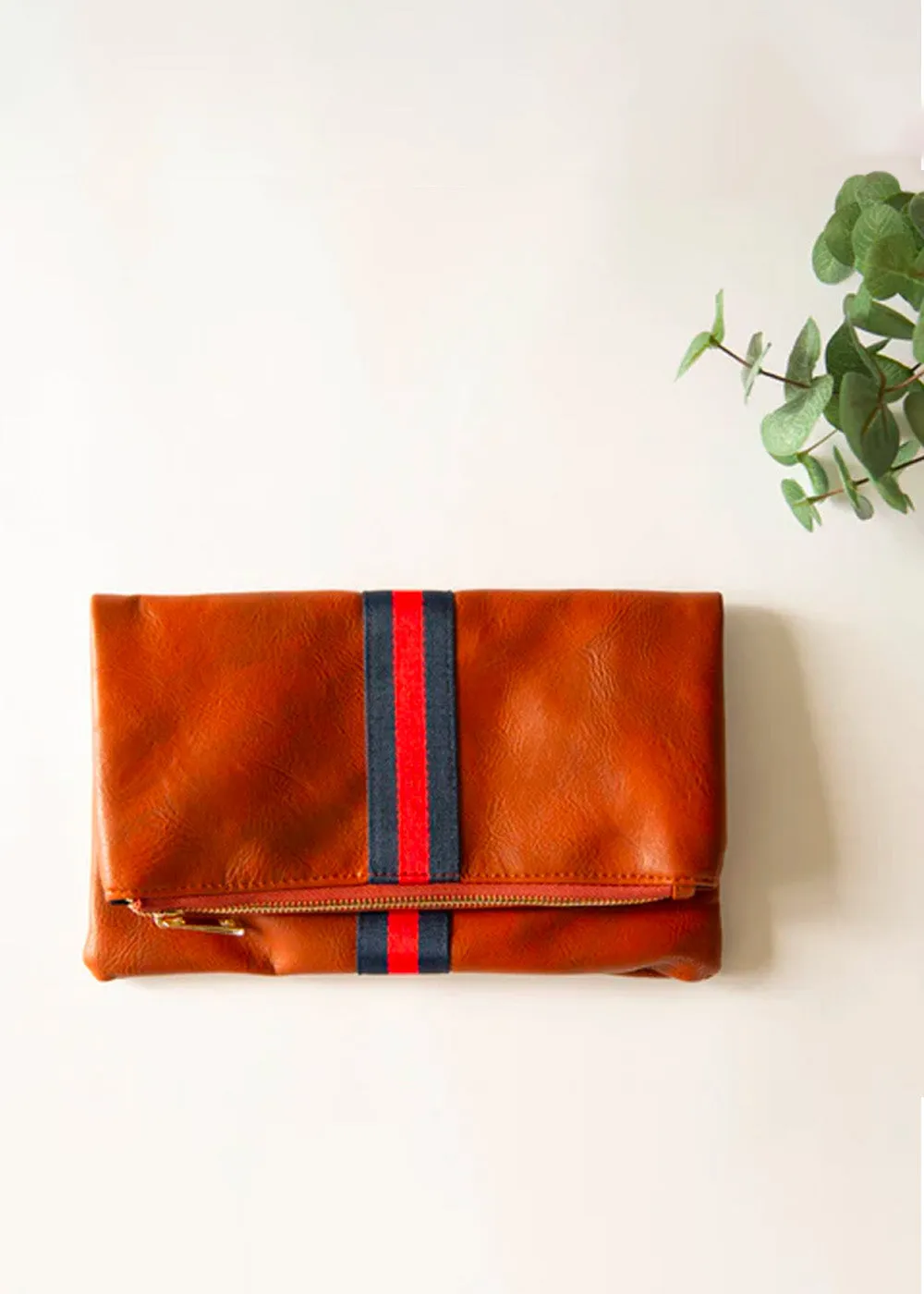 Maren Stripe Foldover Clutch