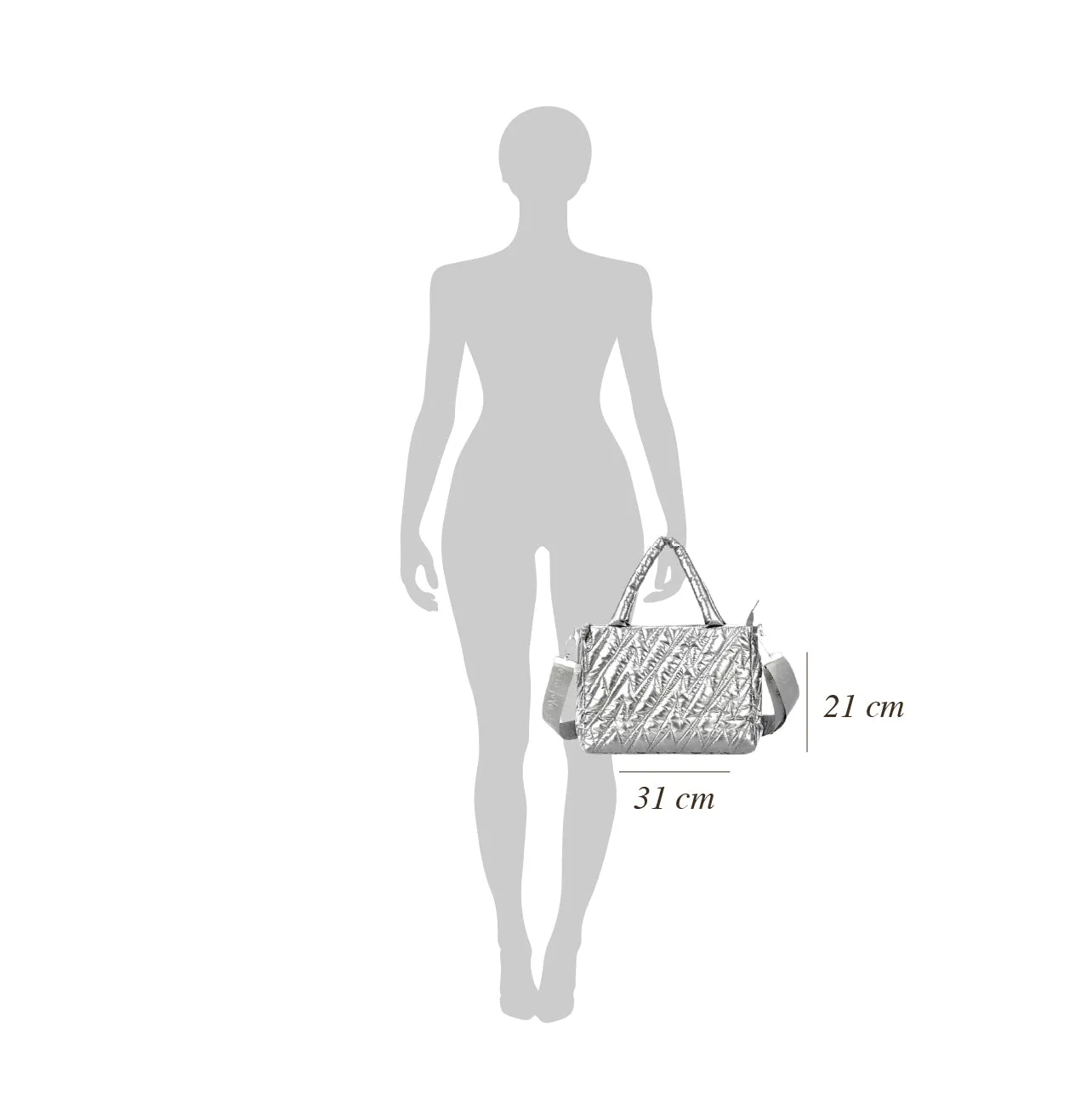 Medium Joaquina PWR Puffer Bag | Plateado