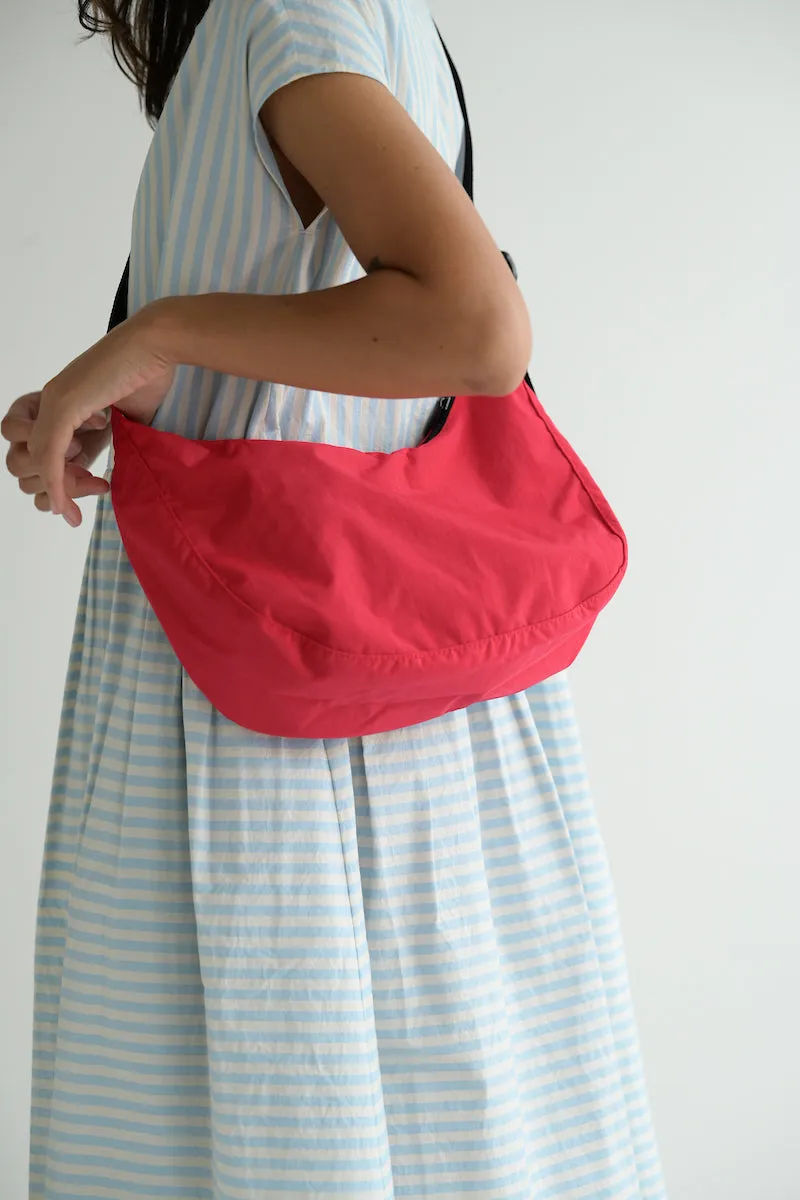 Medium Nylon Crescent Bag - Candy Apple