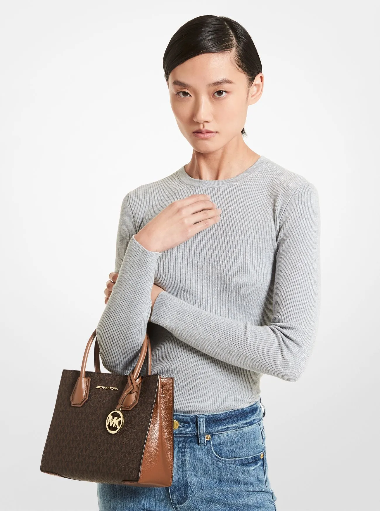 Mercer Medium Logo and Leather Accordion Crossbody