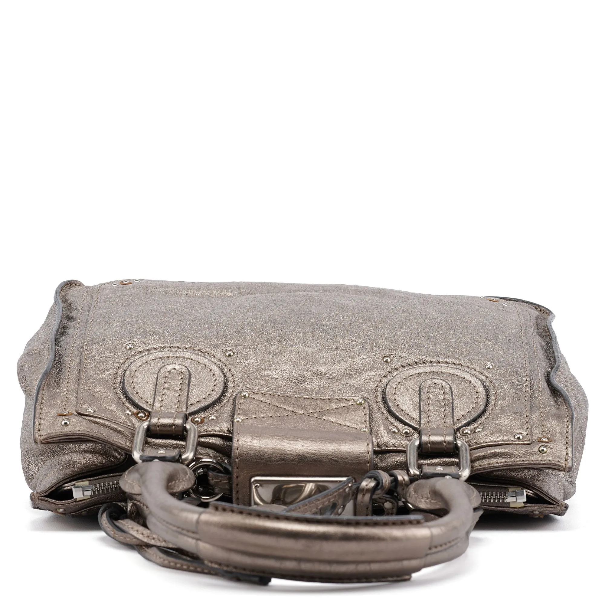 Metallic Leather Paddington Tote Bag