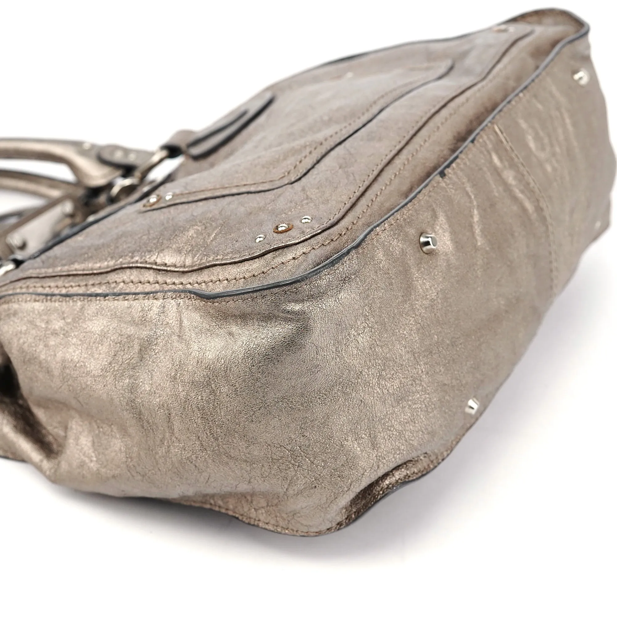 Metallic Leather Paddington Tote Bag