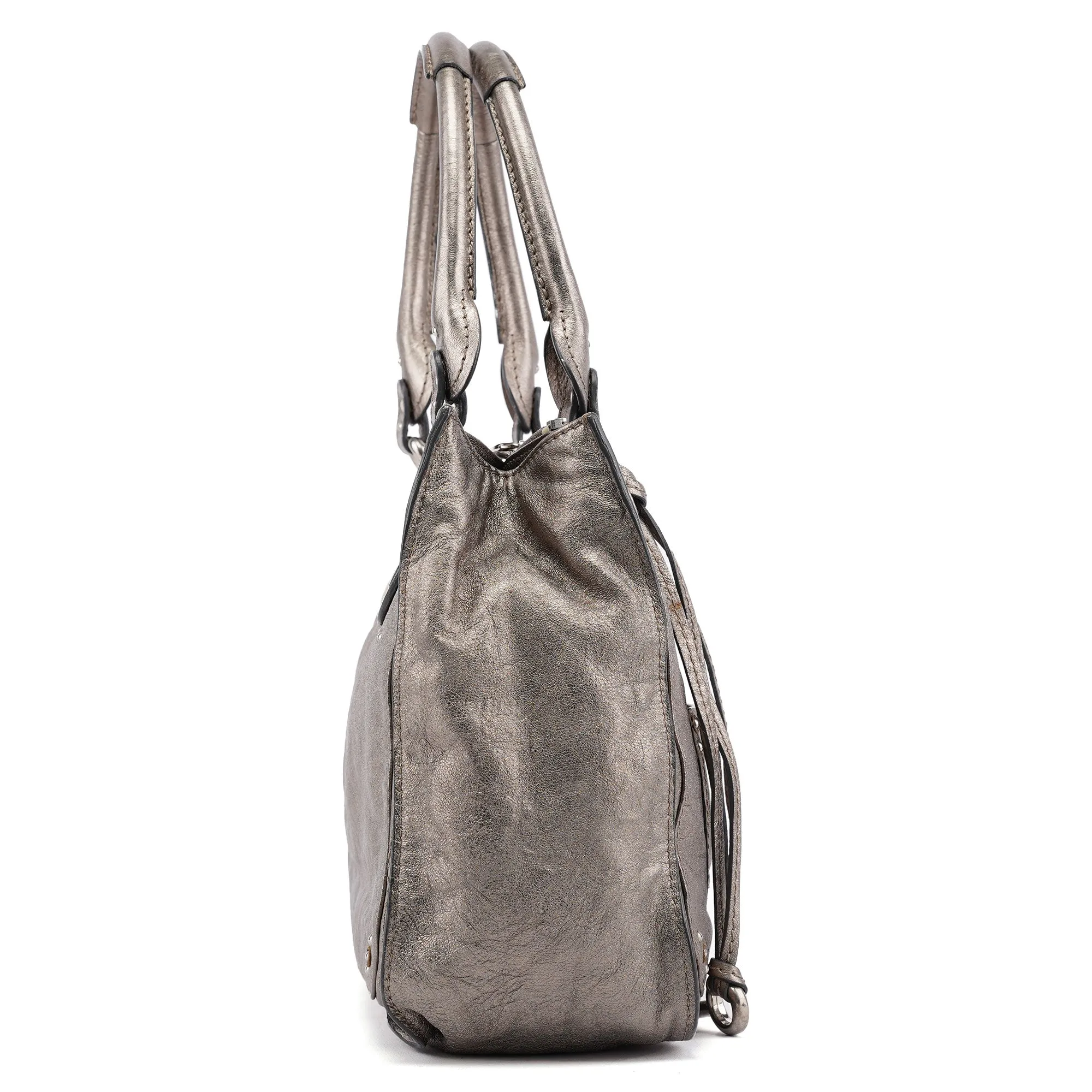 Metallic Leather Paddington Tote Bag