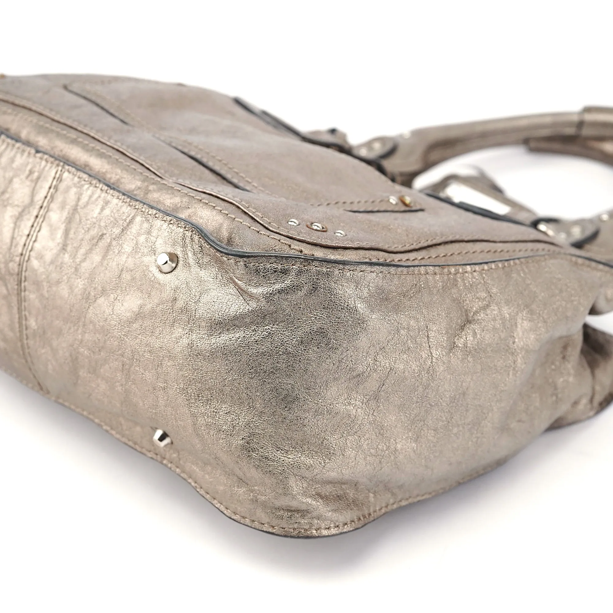 Metallic Leather Paddington Tote Bag