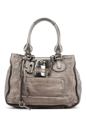 Metallic Leather Paddington Tote Bag