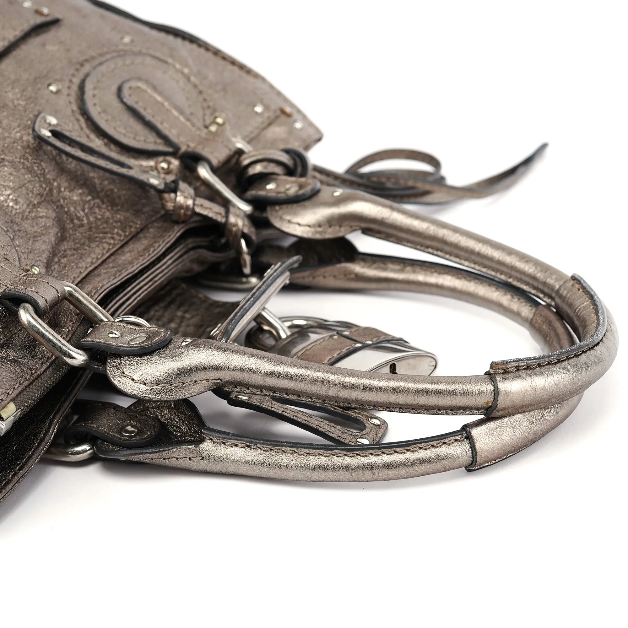 Metallic Leather Paddington Tote Bag