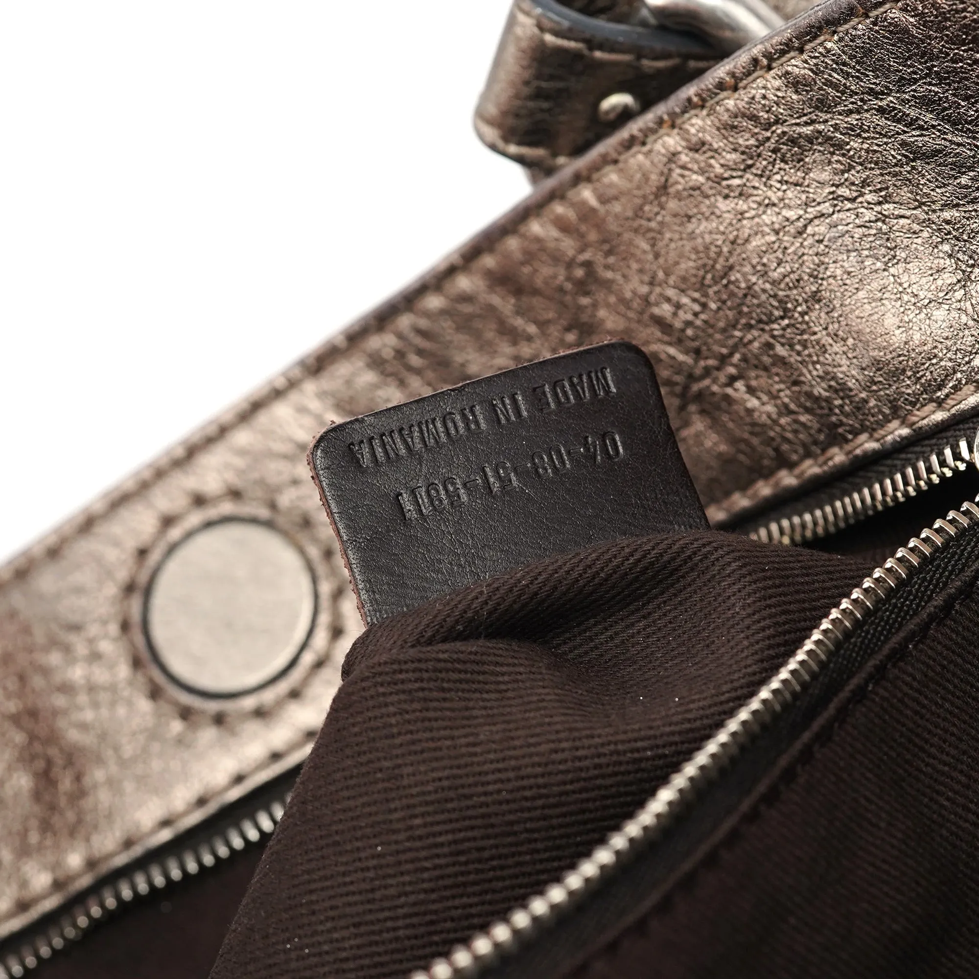 Metallic Leather Paddington Tote Bag
