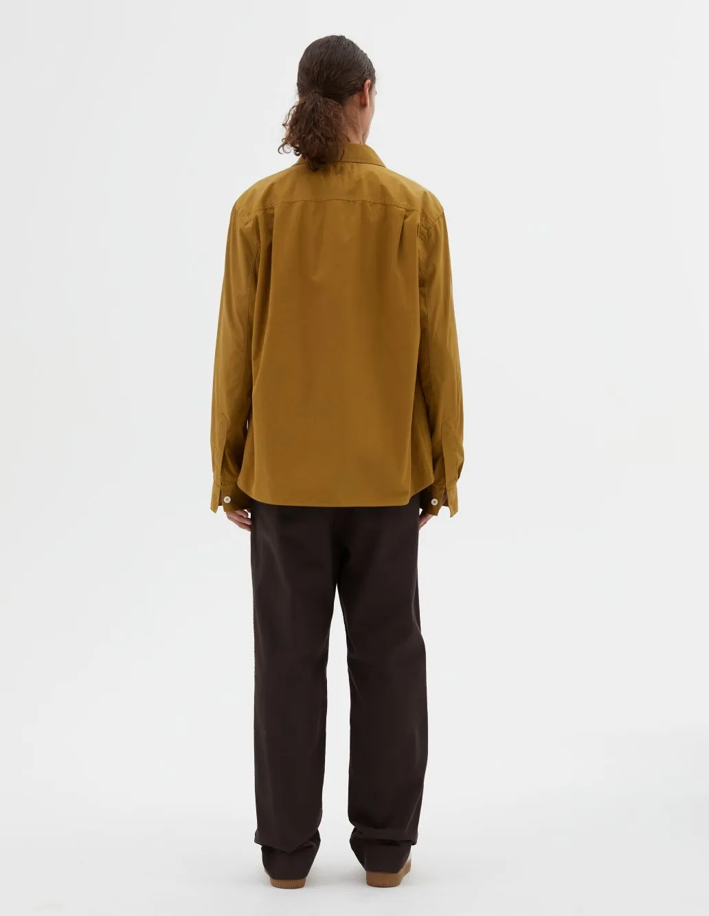 MHL Overall Shirt Washed  Cotton Poplin Ochre