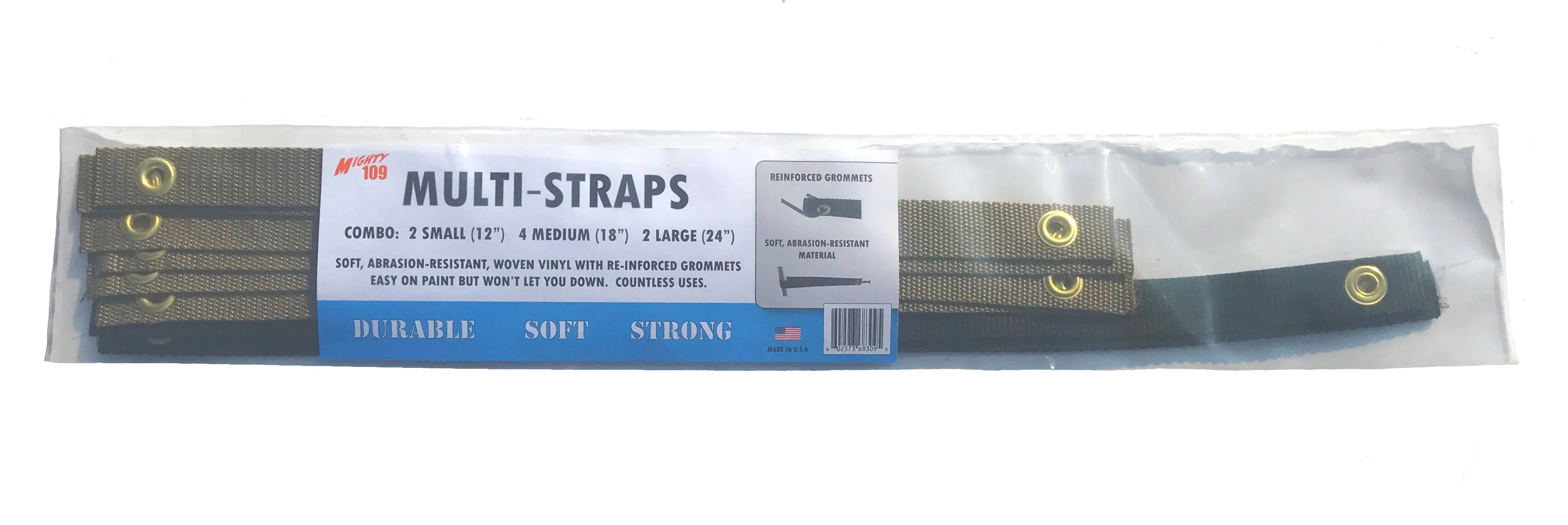 MIGHTY 109 MULTI-STRAPS, Combo Pack (2 Small (12"), 4 Medium (18"), 2 Large (24"))