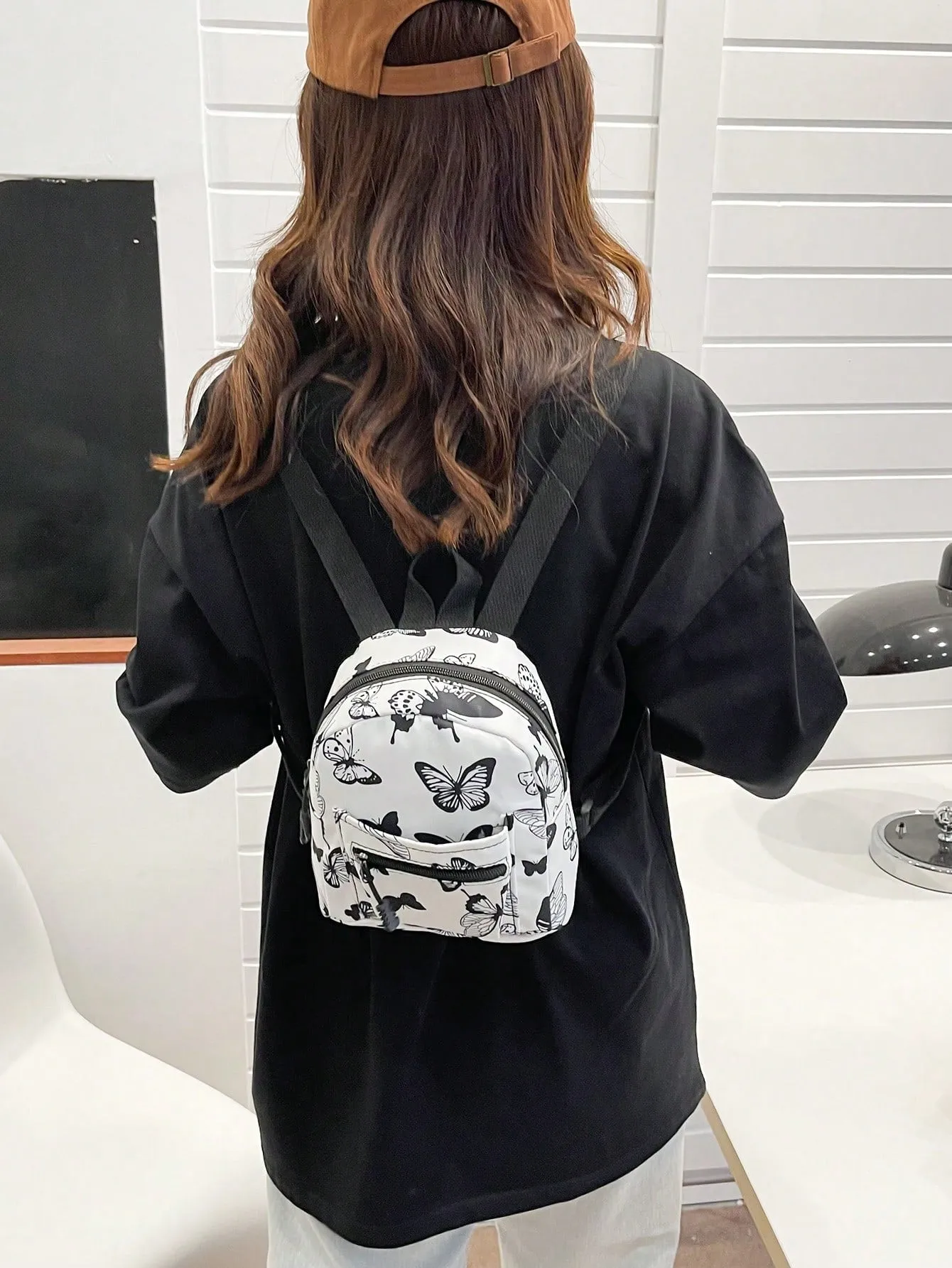 Mini Allover Butterfly Animal Pattern Nylon Backpack