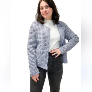 Mododoc Cropped Boxy Jacket Silver Haze