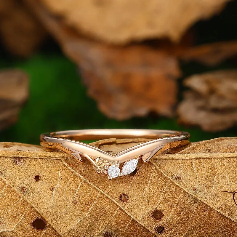 Moissanite Wedding Band Art Deco Anniversary Gifts for Her
