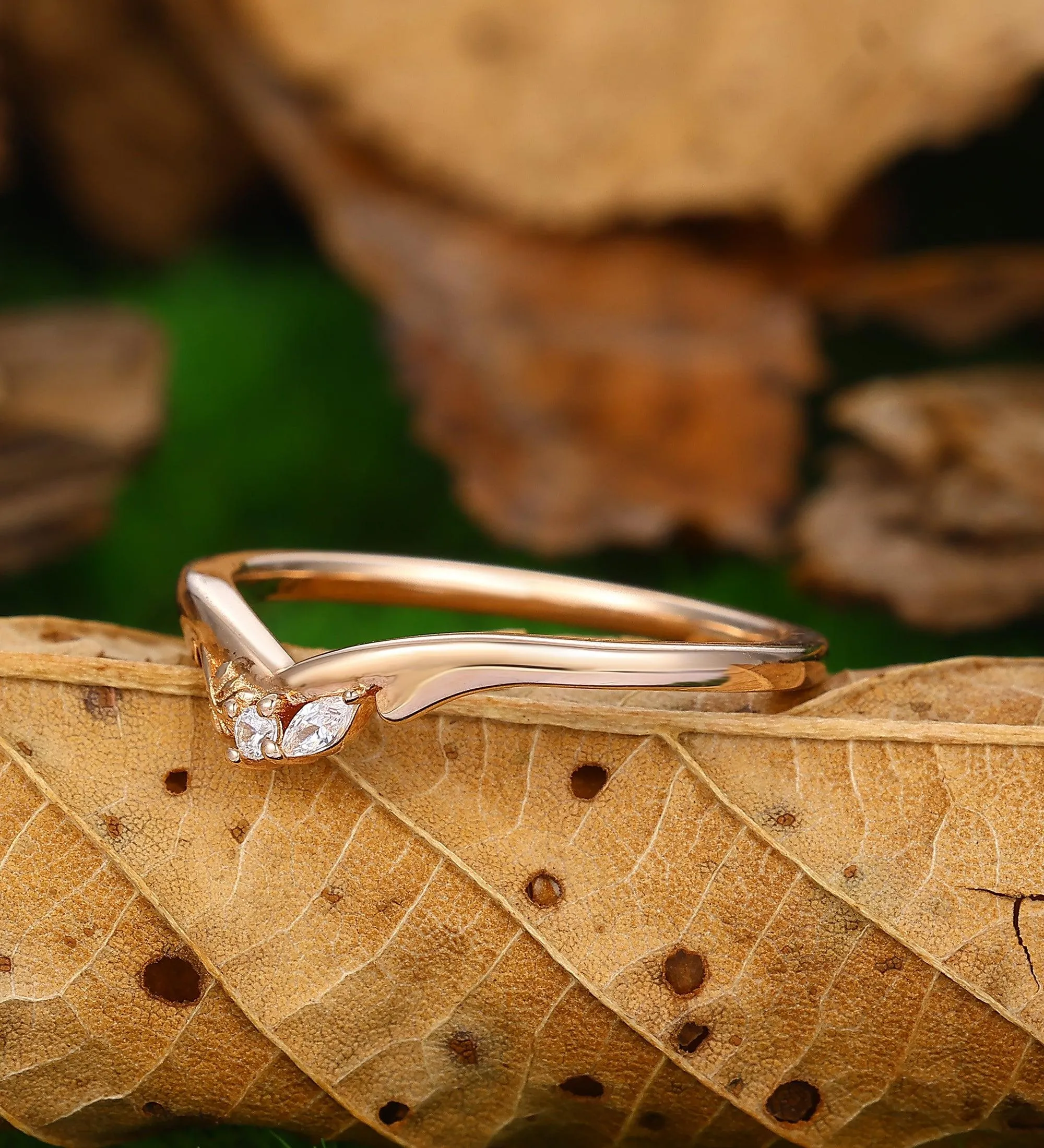 Moissanite Wedding Band Art Deco Anniversary Gifts for Her