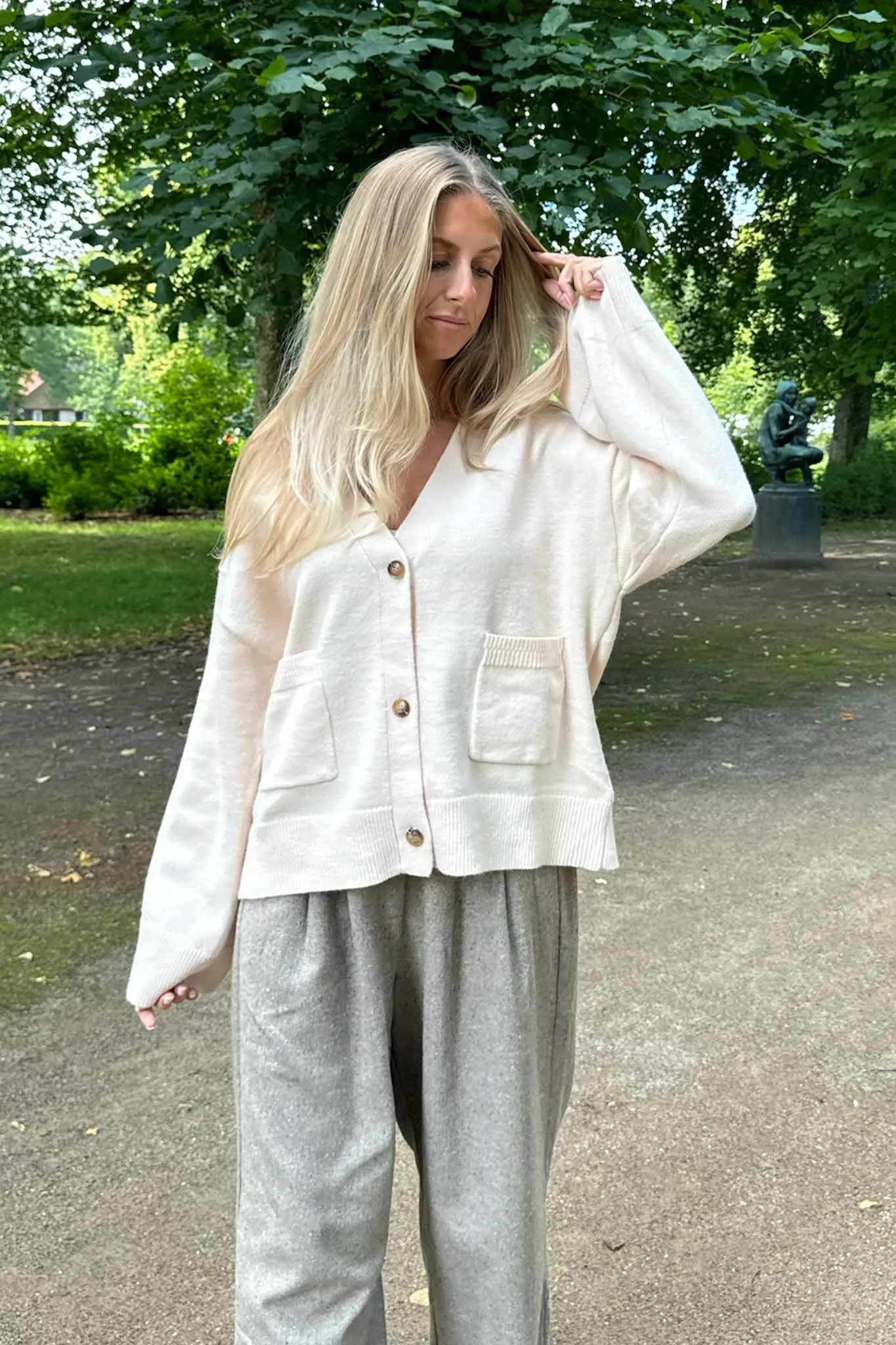 MollyIC Cardigan - Råhvid