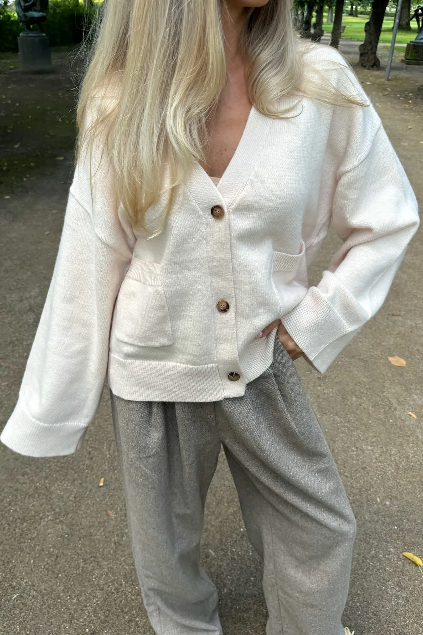 MollyIC Cardigan - Råhvid