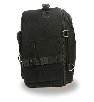 MOTORCYCLE LARGE SPORTY STYLE PVC SISSY BAR BACK BAG WITH GUN POCKET INSIDE