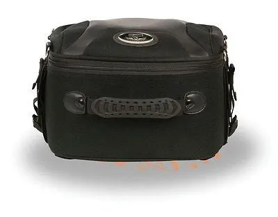 MOTORCYCLE LARGE SPORTY STYLE PVC SISSY BAR BACK BAG WITH GUN POCKET INSIDE