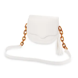 Mud Pie Resin Link Crossbody Bag White