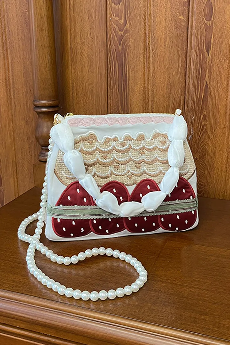 Multi-Color Mint Strawberry House Embroidery Bowknot Sweet Lolita Crossbody Bag