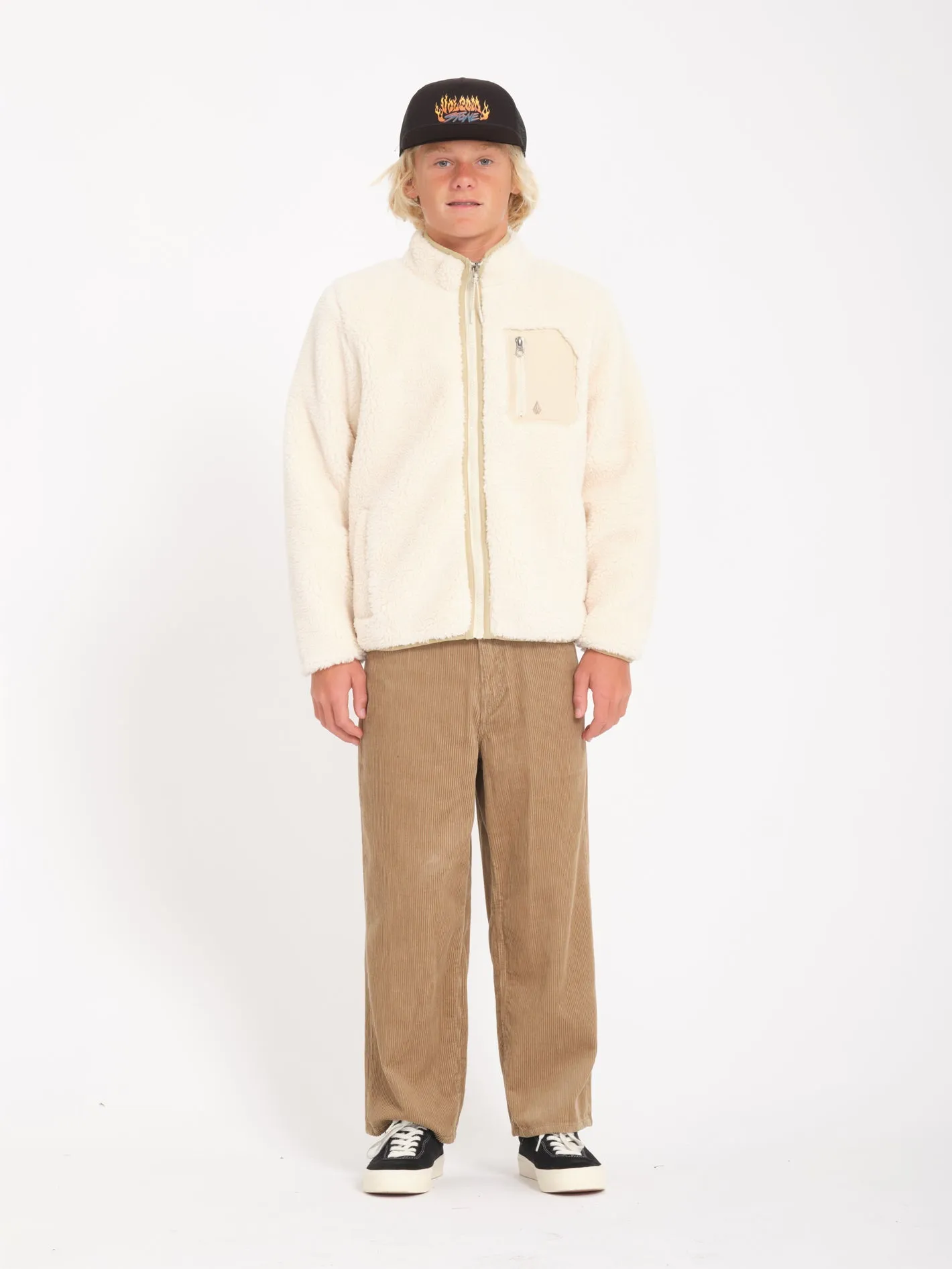 Muzzer Fuzzar Zip Sherpa Sweatshirt - DIRTY WHITE - (KIDS)