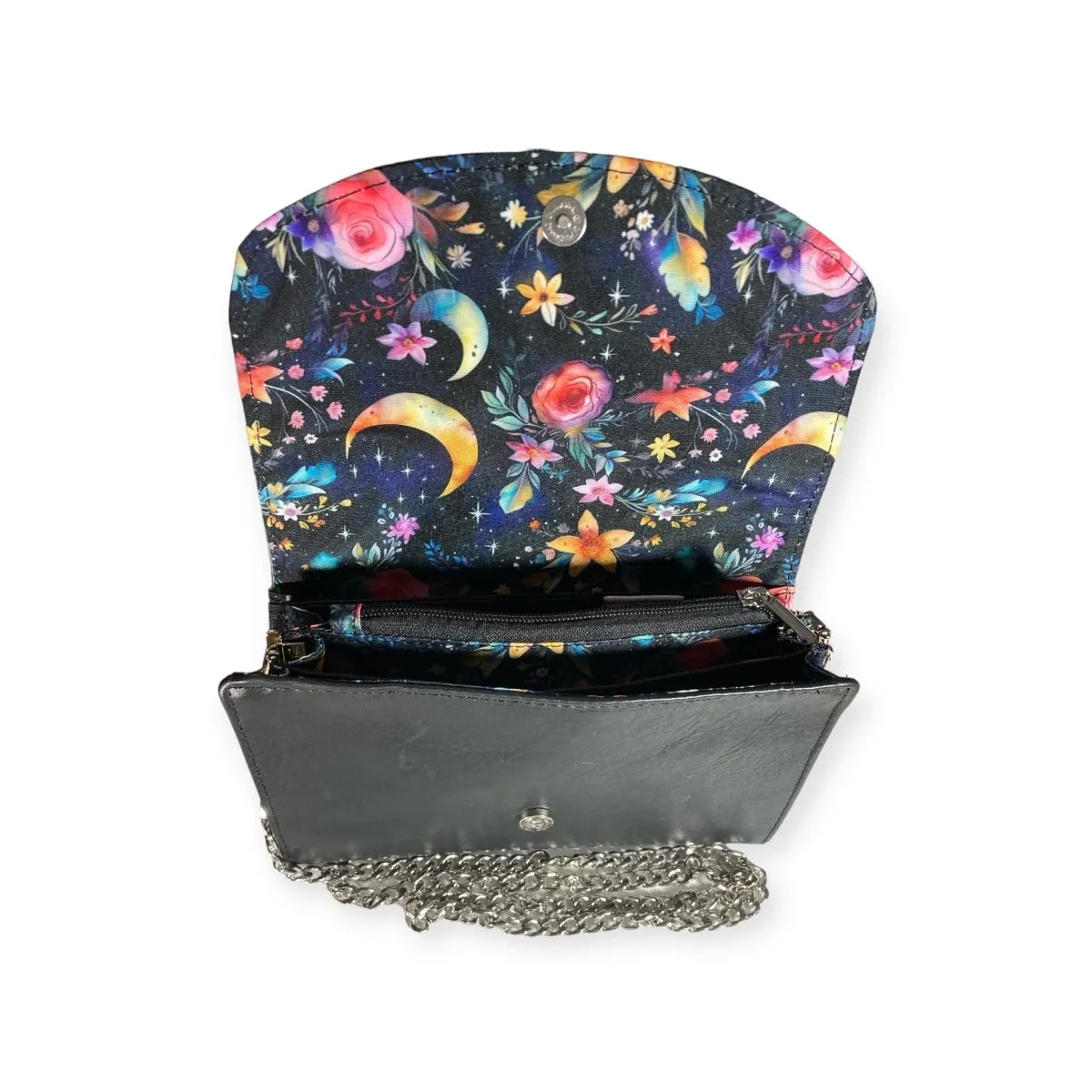 Mystic Garden Black Nappa Leather Crossbody