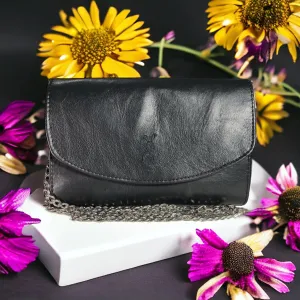 Mystic Garden Black Nappa Leather Crossbody