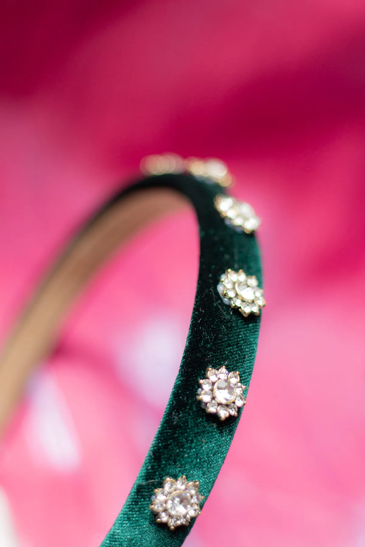 Narrow Velvet Gem Headband