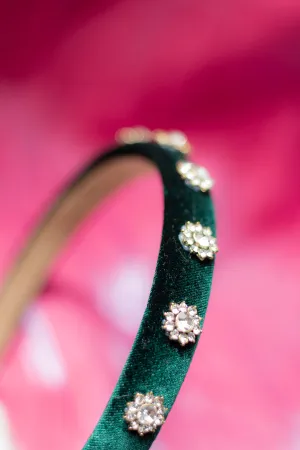 Narrow Velvet Gem Headband