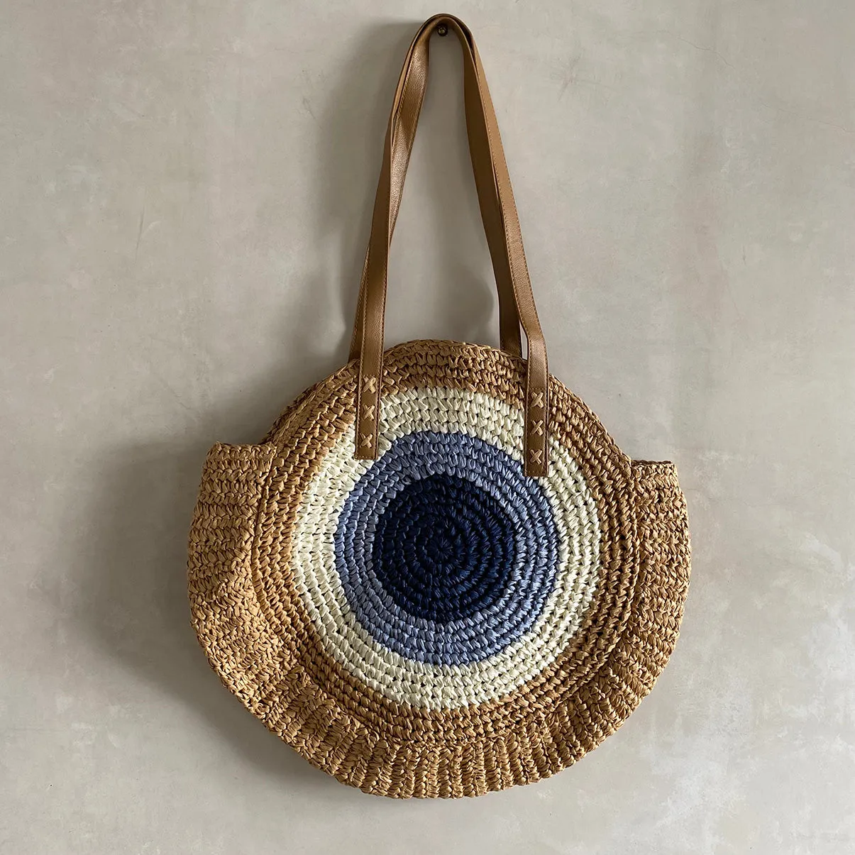 Natural Bag // Blue White Brown