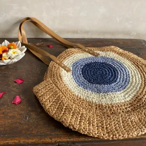 Natural Bag // Blue White Brown