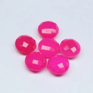 Natural Pink Chalcedony Faceted Round Loose Gemstone Beads 10pc 10mm