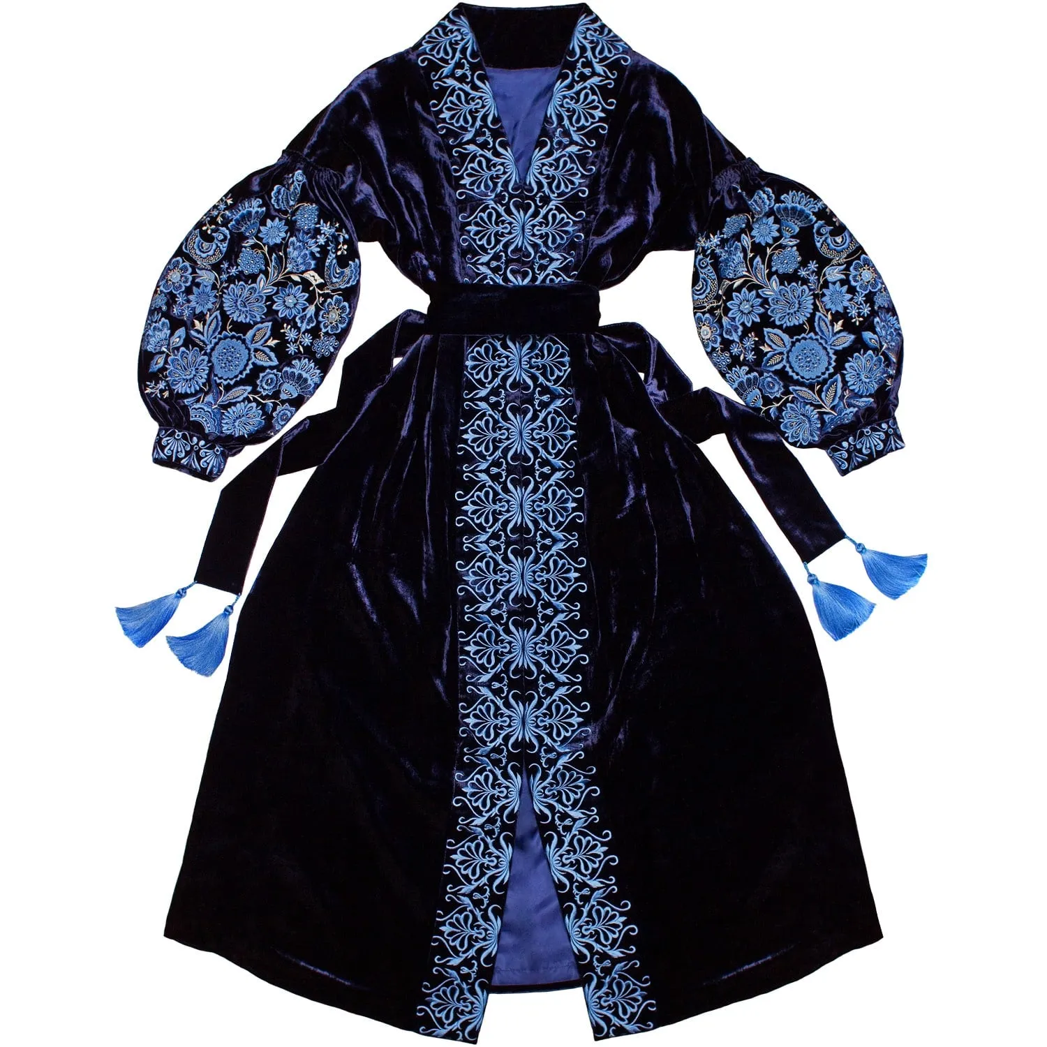 Navy blue Kaftan with embroidery
