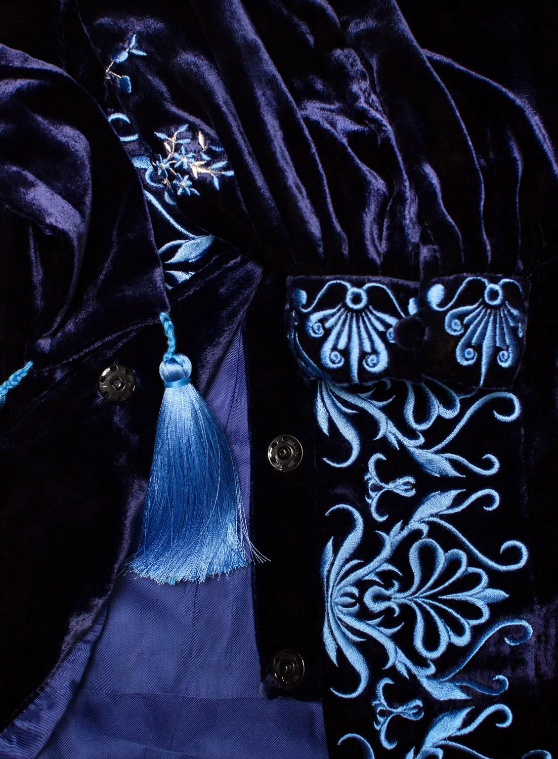 Navy blue Kaftan with embroidery