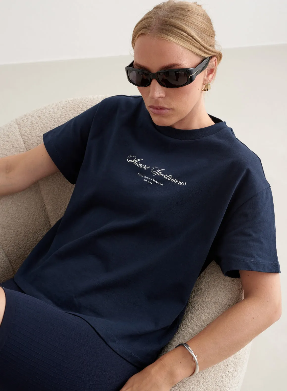 Navy Heritage Boxy T-shirt