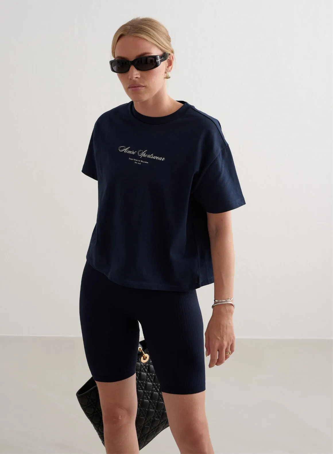 Navy Heritage Boxy T-shirt